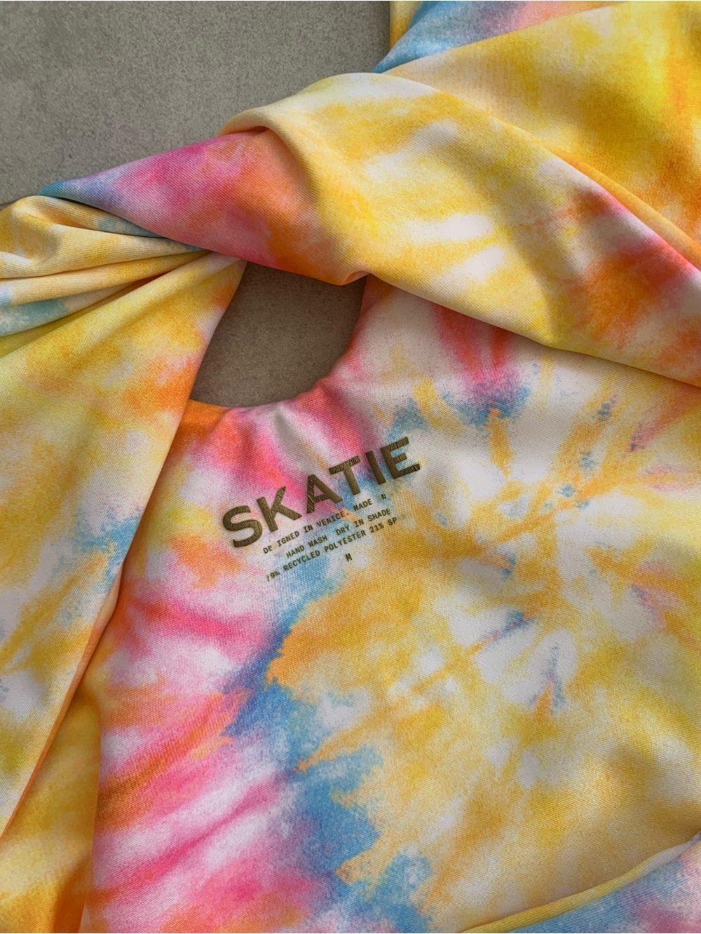 Skatie Tie-Dye Twist Cutout One-Piece Swimsuit - Chloe One Piece - Picture 3 of 5